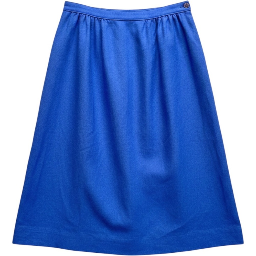 Pendleton Vintage Royal Blue 100% Virgin Wool A-Line Midi Skirt Size 12 T690-134